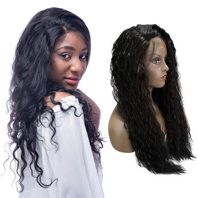 High quality virgin human hair 360 lace front wigs HD 150% density beyonce wave pre-plucked full lace wig