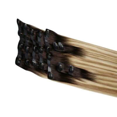 Nice Quality PU Weft Seamless Clip in Human Hair Extension