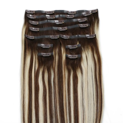 Wholesale High Quality Factory Cuticle Aligned Remy Seamless Clip in Human Hair