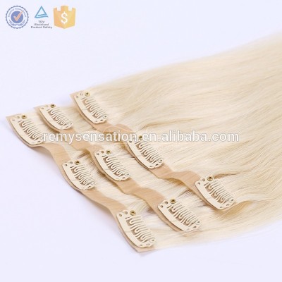 Famous brand customized invisible skin weft human remy best quality seamless clip in hair extension