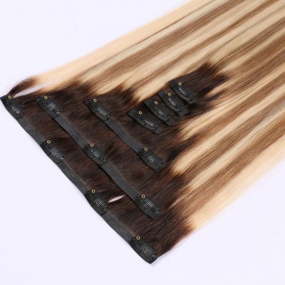 Hot Sale Skin Weft 100% European Human Remy Hair Extension Seamless Clip in Hair