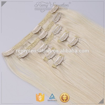 Cheap Real Human Hair Extensions 6A Luxury Remy Virgin Clip In Hair