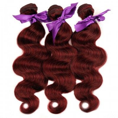 Best quality human virgin hair weave wholesale body wave #99j curly hair bundles