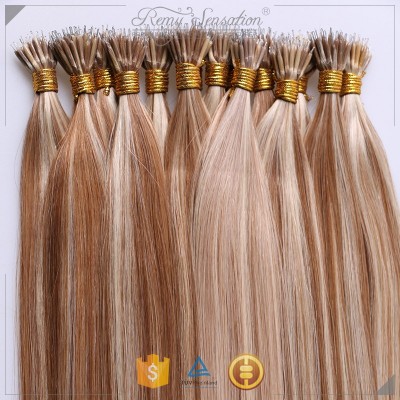 Cuticle Intact Brazilian Hair Nano Tip Hair Extensions Micro Rings