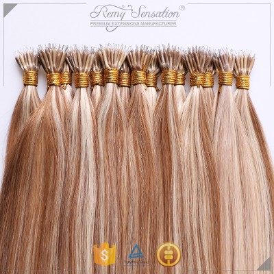 tangle free piano colour 10P613 Caucasian remy nano link hair extensions