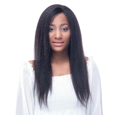 Italian Yaki Lace Human Hair Wigs For Black Women 150 Density Kinky Straight Lace Front Wigs Pre Plucked with Baby Hair